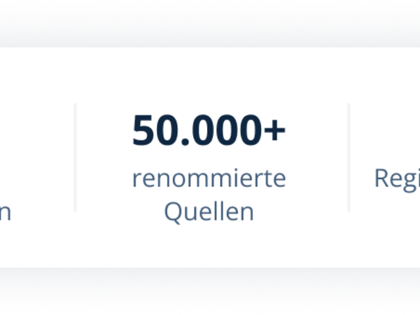 1M+ Statistiken, 7,5M+ registrierte Nutzer:innen, 50.000+ renommierte Quellen, 200+ Regionen & Länder, 170 Industrien